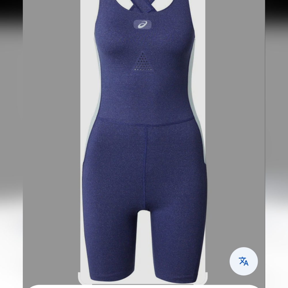 Asics Blue Streamlined Athletic Bodysuit